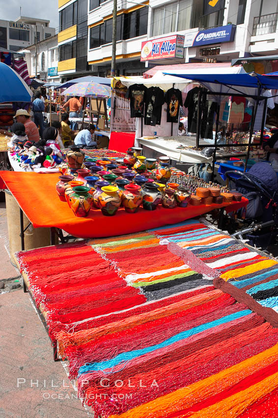 Otavalo market, a large and famous Andean market high in the Ecuadorian mountains, is crowded with locals and tourists each Saturday. San Pablo del Lago, natural history stock photograph, photo id 16798