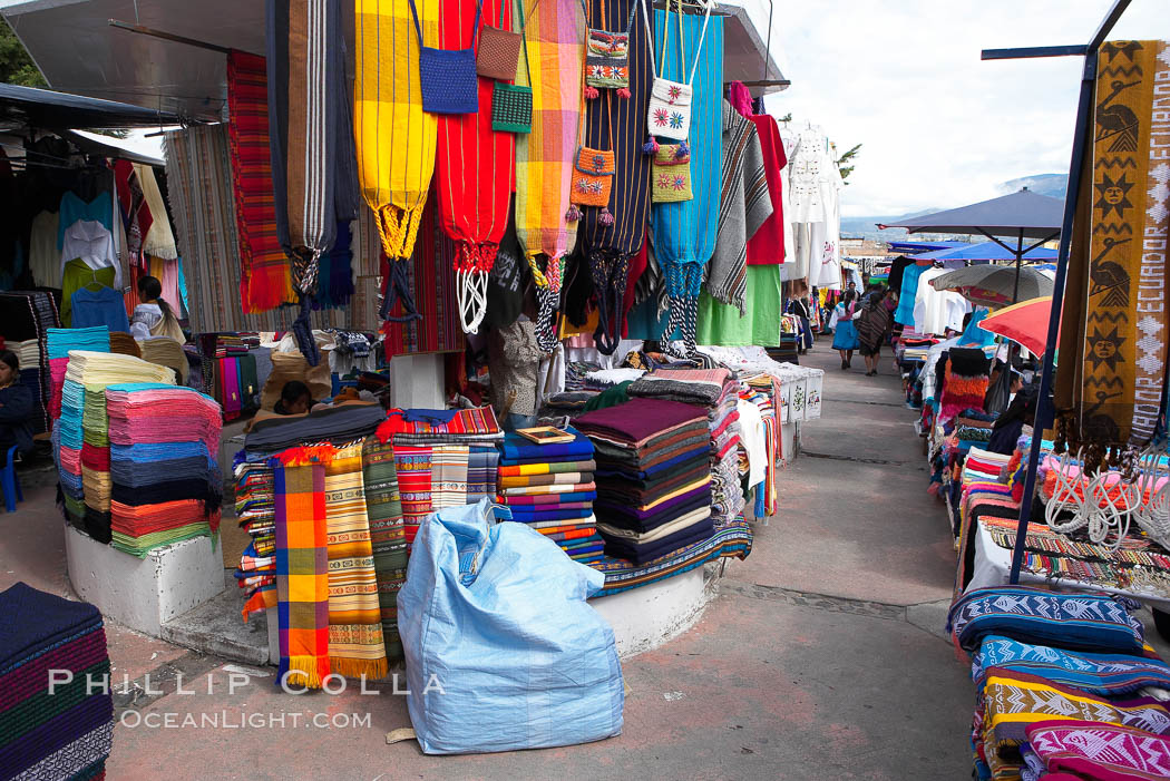 Otavalo market, a large and famous Andean market high in the Ecuadorian mountains, is crowded with locals and tourists each Saturday. San Pablo del Lago, natural history stock photograph, photo id 16796