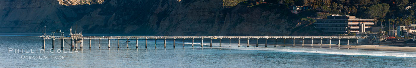 Panorama of SIO Pier, Scripps Institute of Oceanography research pier., natural history stock photograph, photo id 26545