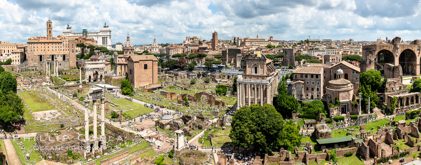 Panoramic view of the Roman Forum, Rome. Italy, natural history stock photograph, photo id 35562