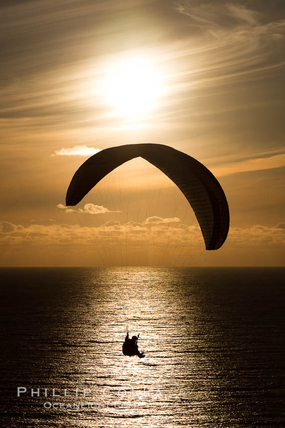 Paraglider and sunset., natural history stock photograph, photo id 26601