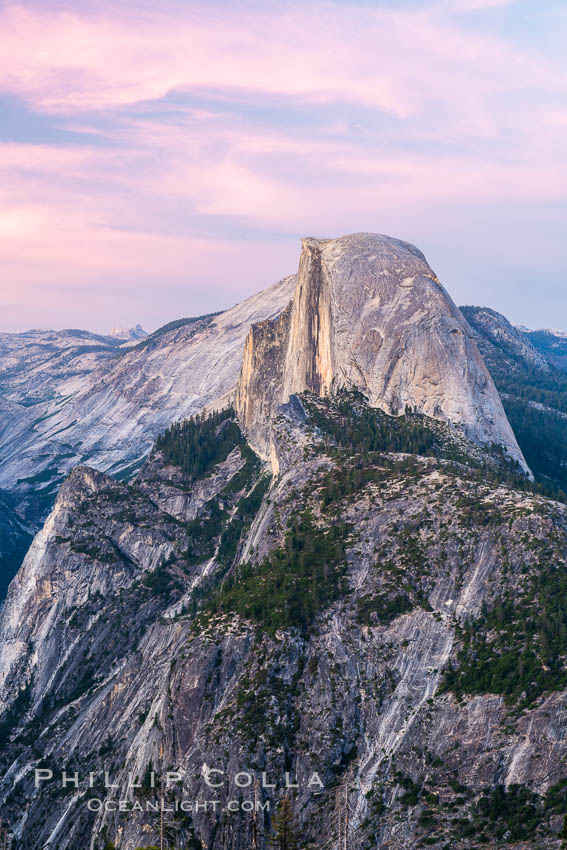 Pastel sunset light on Half Dome, Yosemite National Park Pastel sunset light on Half Dome, Yosemite National Park