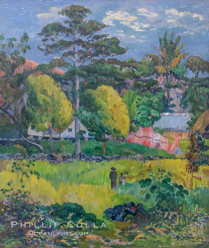 Paysage by Paul Gauguin, Musee de l"Orangerie. Musee de lOrangerie, Paris, France, natural history stock photograph, photo id 35630