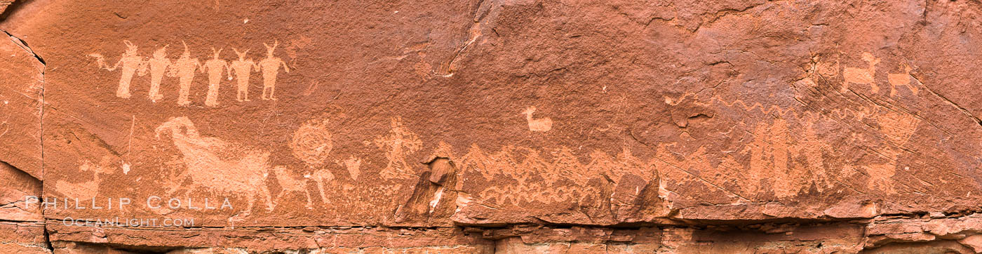 Petroglyphs and native American rock art, Moab, Utah. USA, natural history stock photograph, photo id 29266
