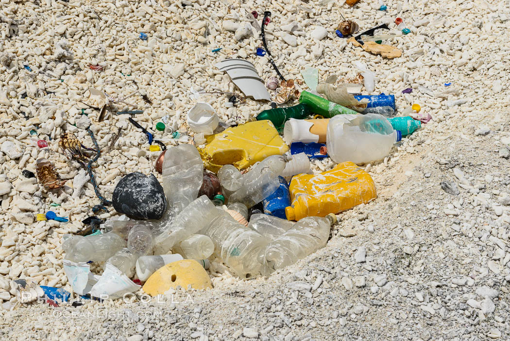 Image 33097, Plastic Trash and Debris, Clipperton Island. France, Phillip Colla, all rights reserved worldwide. Keywords: atoll, clipperton island, debris, france, garbage, island, litter, ocean, pacific, permit hc 1485 cab, plastic, trash.