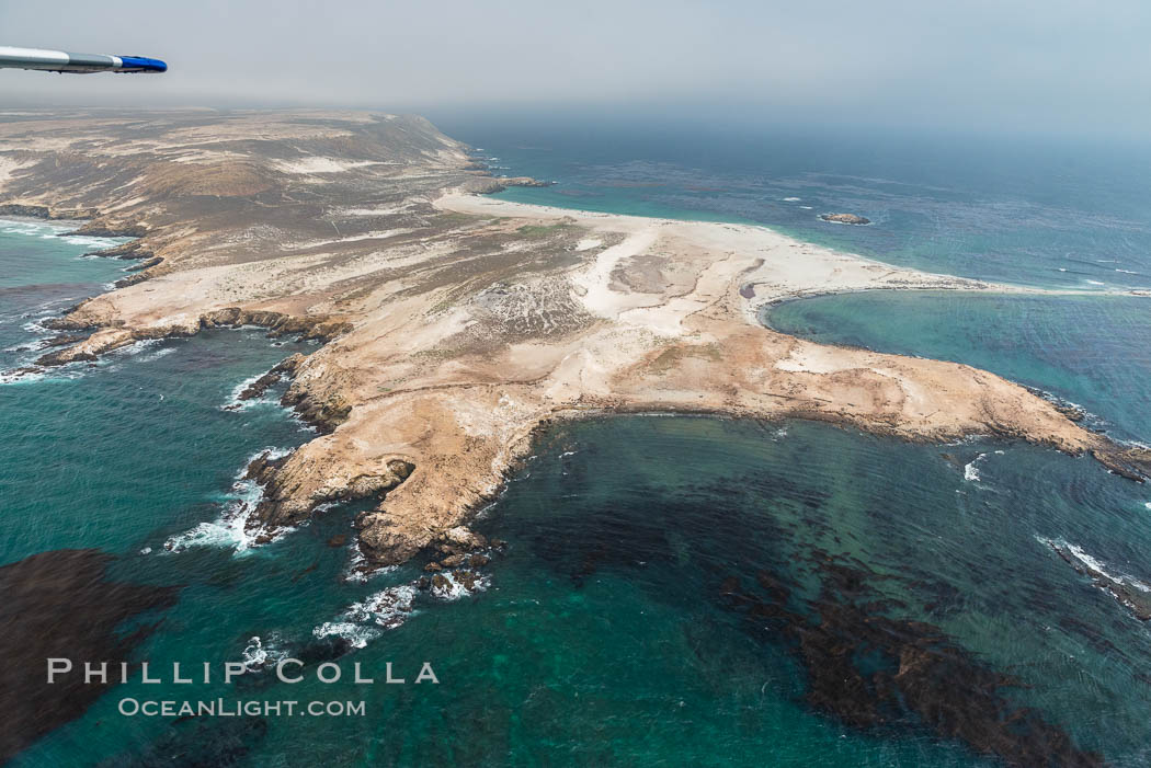 Point Bennett, San Miguel Island, aerial photograph. California, USA, natural history stock photograph, photo id 29382