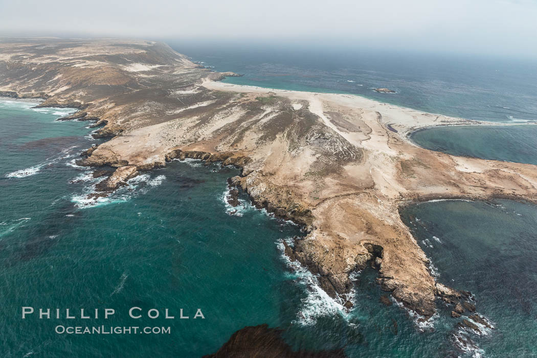 Point Bennett, San Miguel Island, aerial photograph. California, USA, natural history stock photograph, photo id 29381