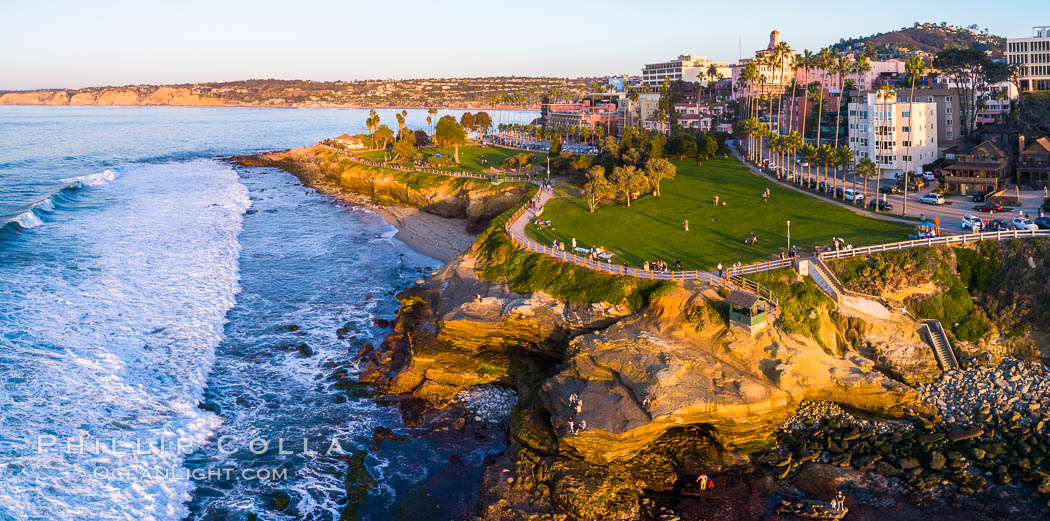 Aerial Photo of Point La Jolla and Scripps Park, La Jolla Coastline. California, USA, natural history stock photograph, photo id 38152