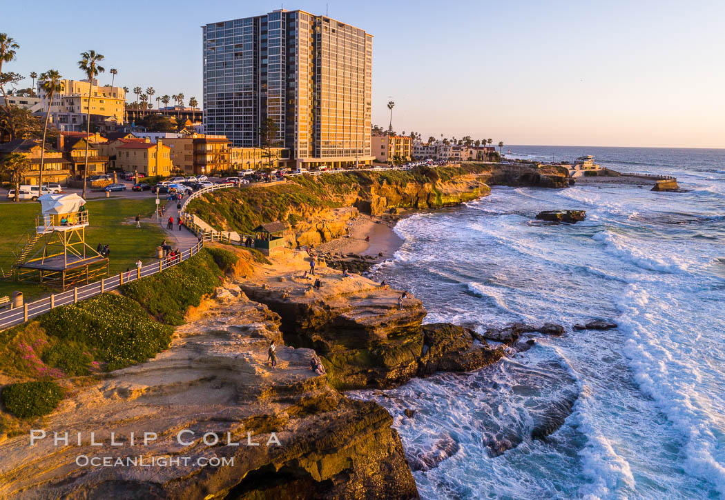 Aerial Photo of Point La Jolla and Scripps Park, La Jolla Coastline. California, USA, natural history stock photograph, photo id 38143