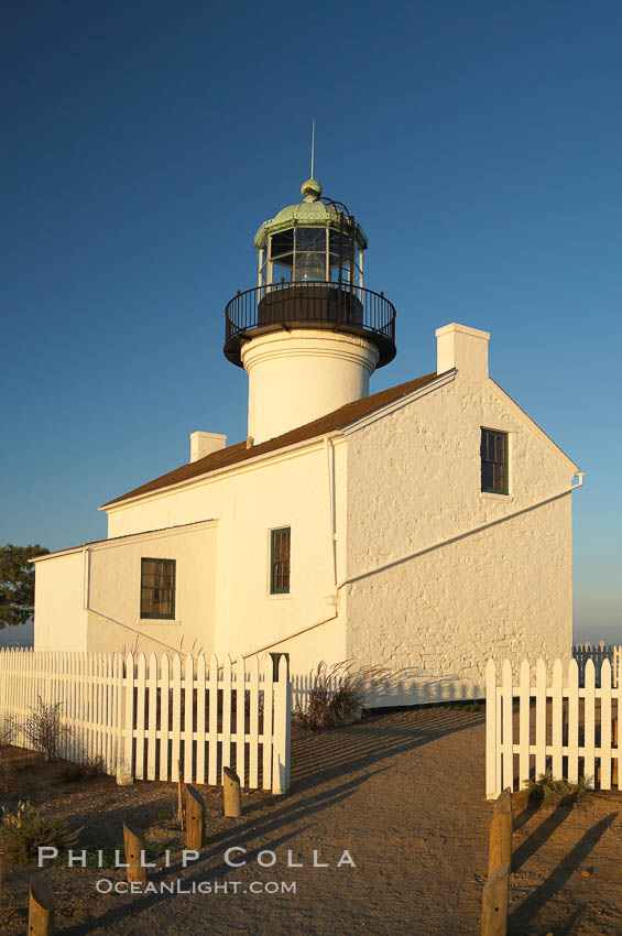 The old Point Loma lighthouse operated from 1855 to 1891 above the entrance to San Diego Bay.  It is now a maintained by the National Park Service and is part of Cabrillo National Monument. California, USA, natural history stock photograph, photo id 14521