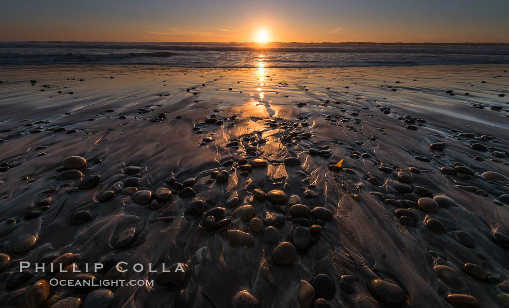 Ponto Sunset, South Carlsbad State Beach. California, USA, natural history stock photograph, photo id 30384