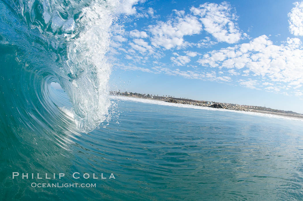 Breaking wave, Ponto, South Carlsbad, California. USA, natural history stock photograph, photo id 17403