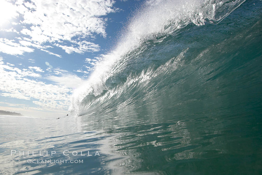 Breaking wave, South Carlsbad State Beach, Ponto, morning, winter. California, USA, natural history stock photograph, photo id 14789