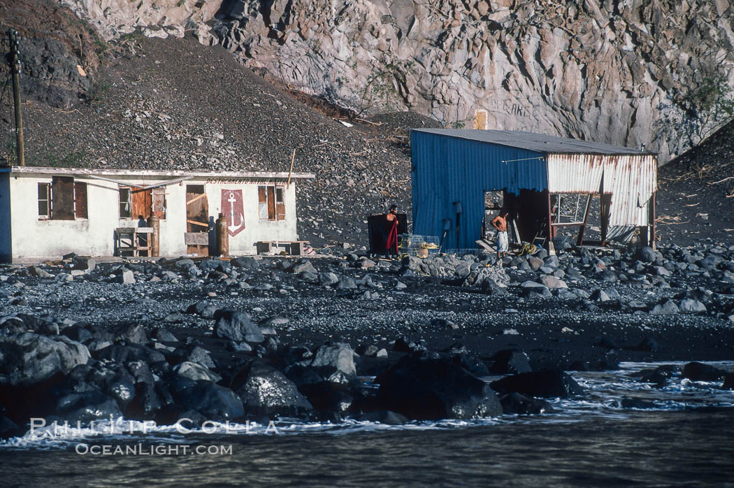 Fishing shack. Guadalupe Island (Isla Guadalupe), Baja California, Mexico, natural history stock photograph, photo id 03751