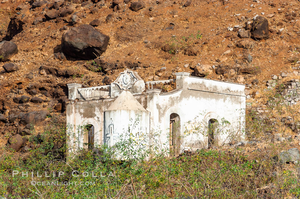 Remains of a small chapel and prison, north end of Guadalupe Island (Isla Guadalupe). Baja California, Mexico, natural history stock photograph, photo id 09728