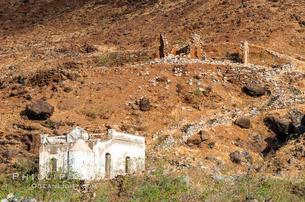 Remains of a small chapel and prison, north end of Guadalupe Island (Isla Guadalupe). Baja California, Mexico, natural history stock photograph, photo id 09727