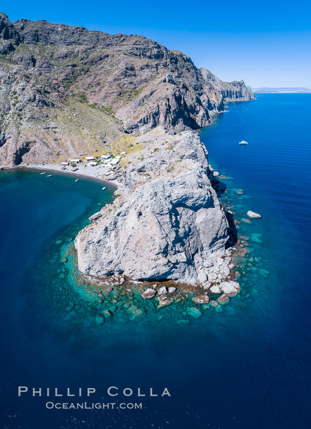 Punta Alta, a small fishing village, Aerial View, Sea of Cortez. Baja California, Mexico, natural history stock photograph, photo id 37366