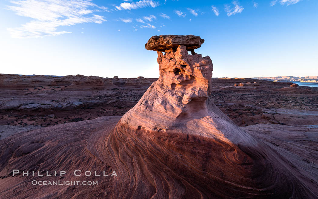 Radio Tower Rock at Sunset, Page, Arizona. USA, natural history stock photograph, photo id 36024