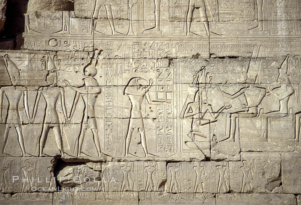 Wall detail, Ramesseum. Luxor, Egypt, natural history stock photograph, photo id 18475