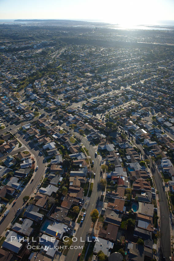 Residential housing, tract homes and neighborhood. San Diego, California, USA, natural history stock photograph, photo id 22412