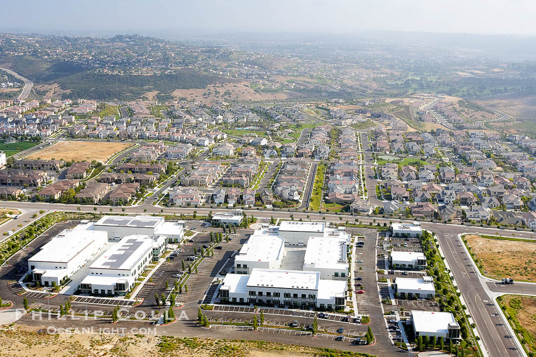 Residential, industrial buildings and warehouses, near Palomar McClellan airport., natural history stock photograph, photo id 21343