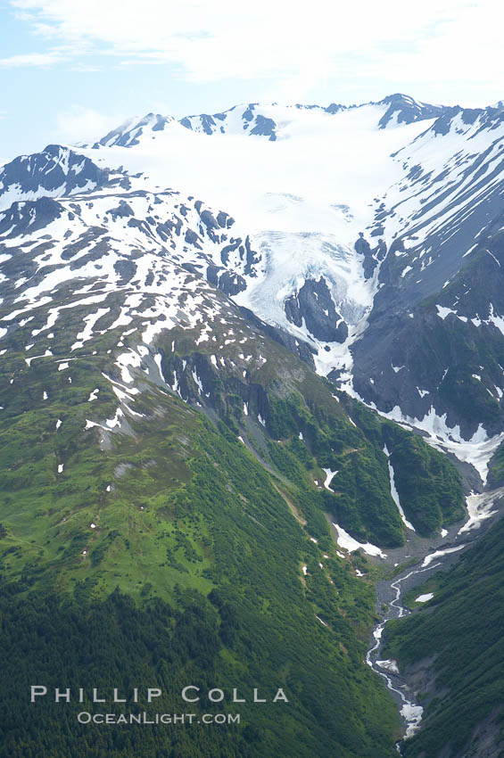 Aerial view, Resurrection Mountains. Alaska, USA, natural history stock photograph, photo id 19050