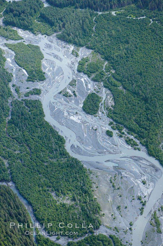 Aerial view, Resurrection Mountains. Alaska, USA, natural history stock photograph, photo id 19027