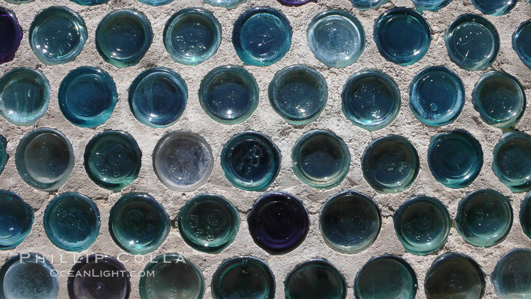 The strange "bottle house" of Rhyolite ghost town, near Death Valley. It was built in 1906 by Tom Kelley of approximately 50,000 beer bottles and was his home for a while. Nevada, USA, natural history stock photograph, photo id 20592