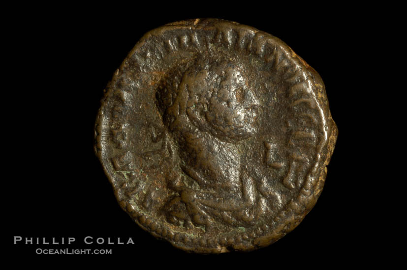 Roman emperor Valbalathus (266-271 A.D.), depicted on ancient Roman coin (bronze, denom/type: Tetradrachm) (AE Tet. BMC 2384. S. 3193, SG 2887. MILNE 4333.)., natural history stock photograph, photo id 06622