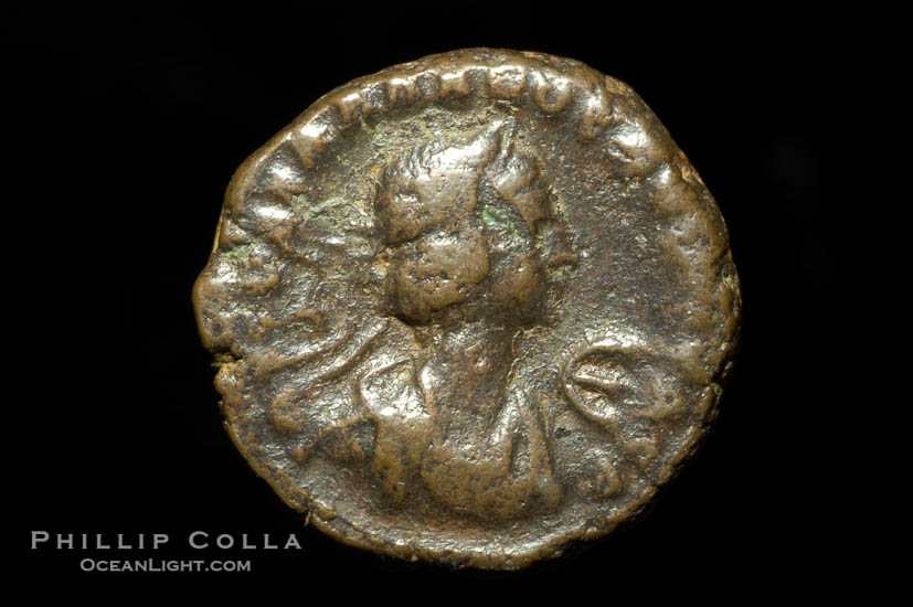 Roman emperor Valbalathus (266-271 A.D.), depicted on ancient Roman coin (bronze, denom/type: Tetradrachm) (AE Tet. BMC 2384. S. 3193, SG 2887. MILNE 4333.)., natural history stock photograph, photo id 06623