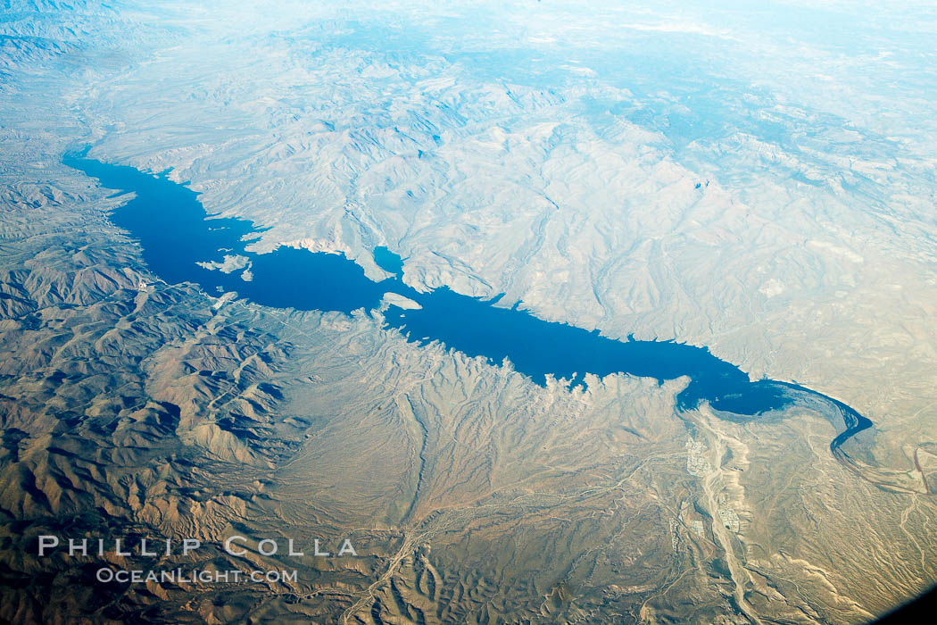 Roosevelt Lake, aerial view. Arizona, USA, natural history stock photograph, photo id 22122