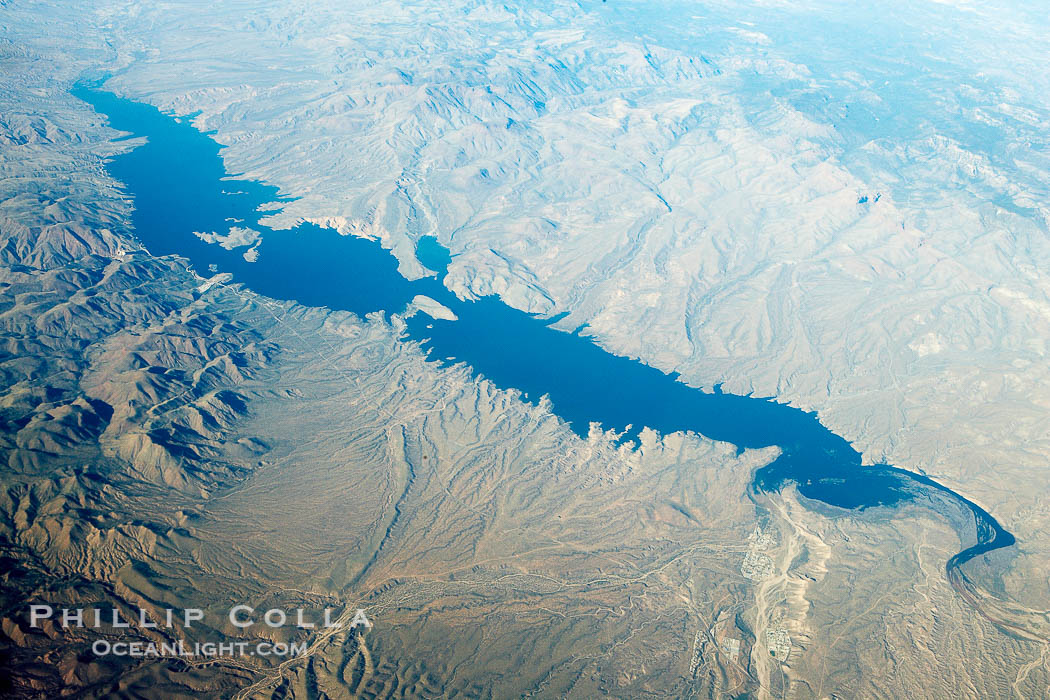 Roosevelt Lake, aerial view., natural history stock photograph, photo id 22121