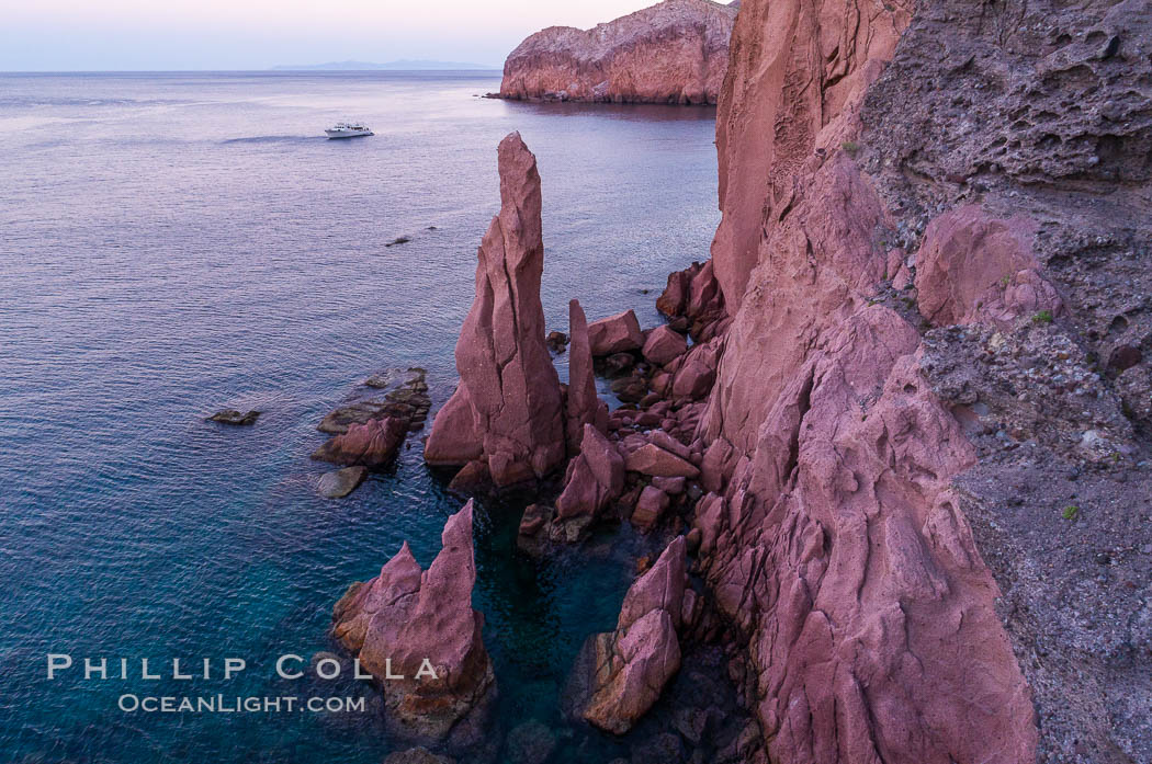 Rugged coastline on Isla Partida, aerial view, Sea of Cortez. Baja California, Mexico, natural history stock photograph, photo id 33797