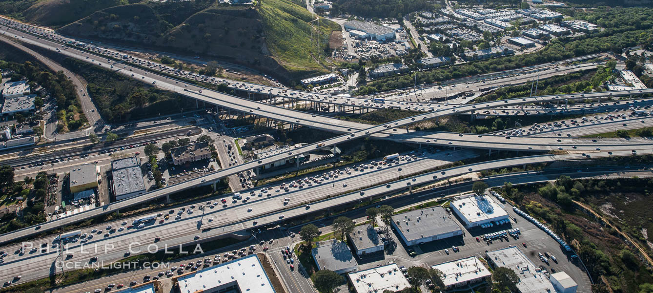 Rush Hour Traffic, Interstate 5 and Interstate 805. San Diego, California, USA, natural history stock photograph, photo id 30721