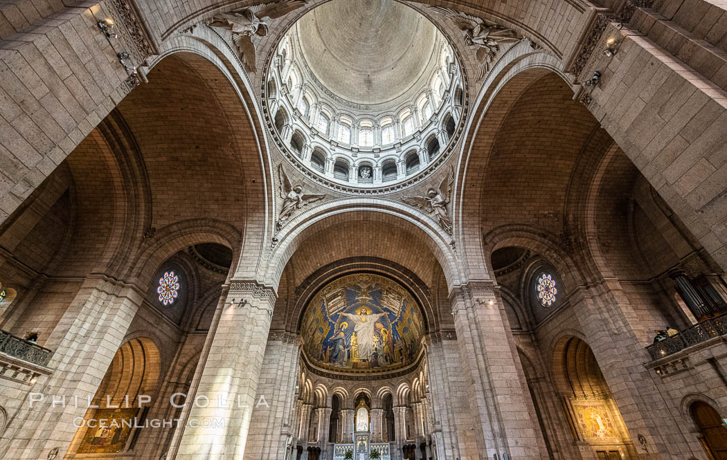 Sacre-Coeur Basilica. The Basilica of the Sacred Heart of Paris, commonly known as Sacre-Coeur Basilica, is a Roman Catholic church and minor basilica, dedicated to the Sacred Heart of Jesus, in Paris, France. A popular landmark, the basilica is located at the summit of the butte Montmartre, the highest point in the city., natural history stock photograph, photo id 35714