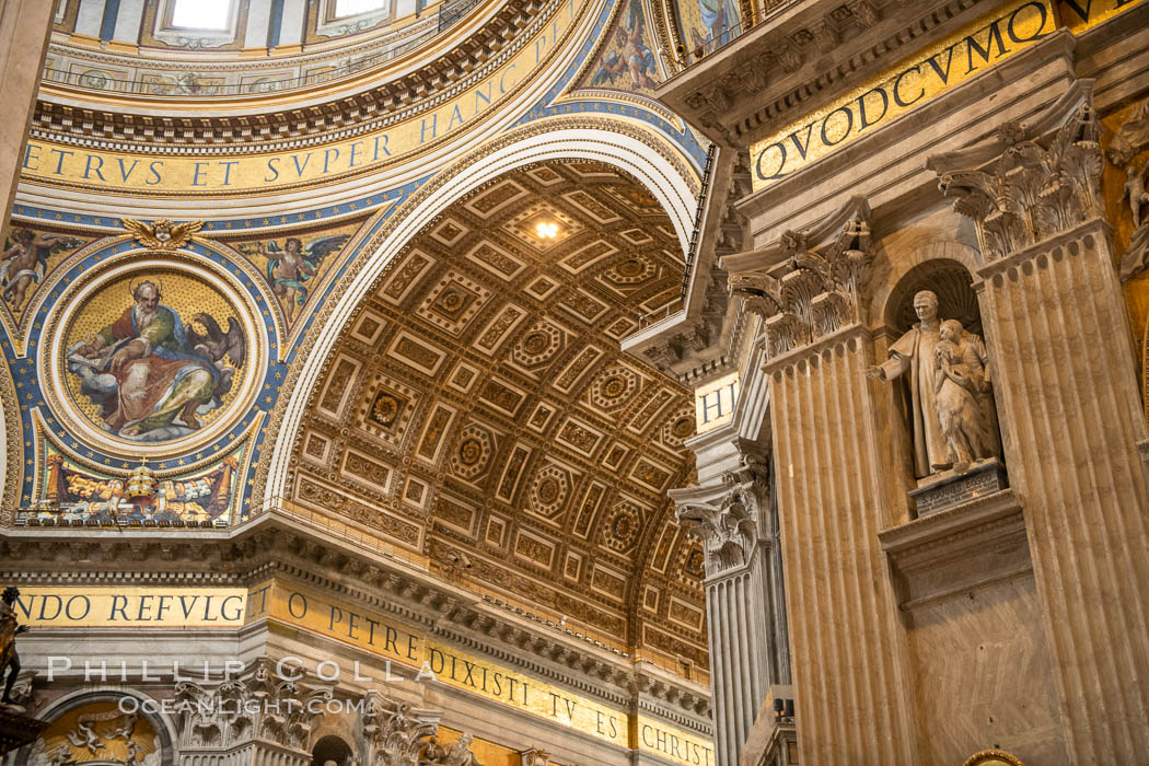 Saint Peter's Basilica interior, Vatican City. Rome, Italy, natural history stock photograph, photo id 35566