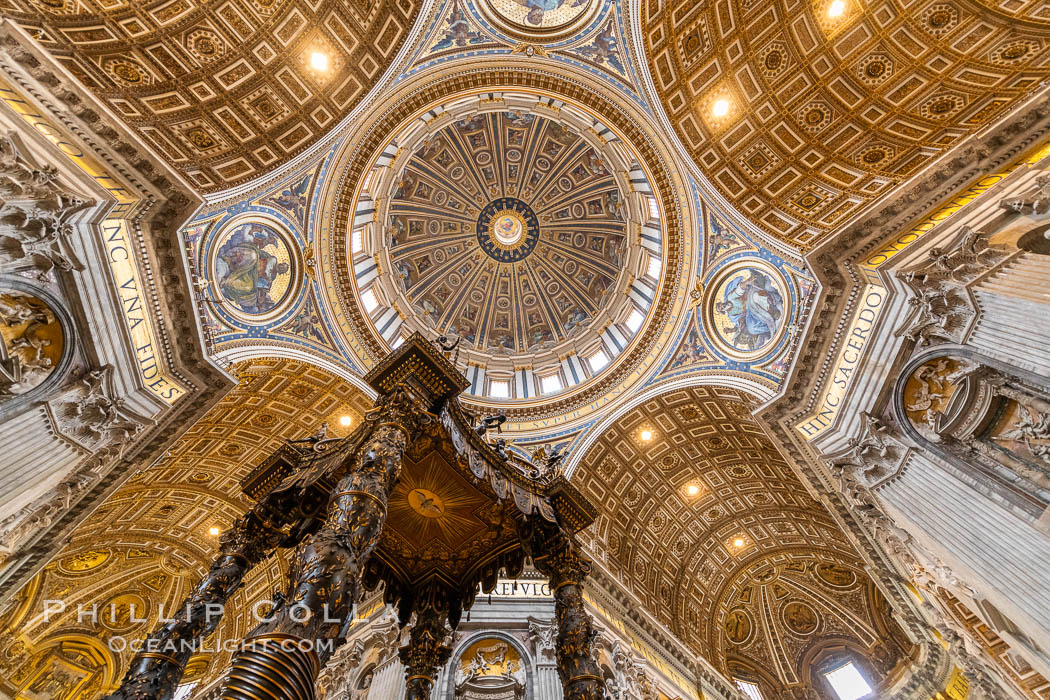 Saint Peter's Basilica interior, Vatican City. Rome, Italy, natural history stock photograph, photo id 35586