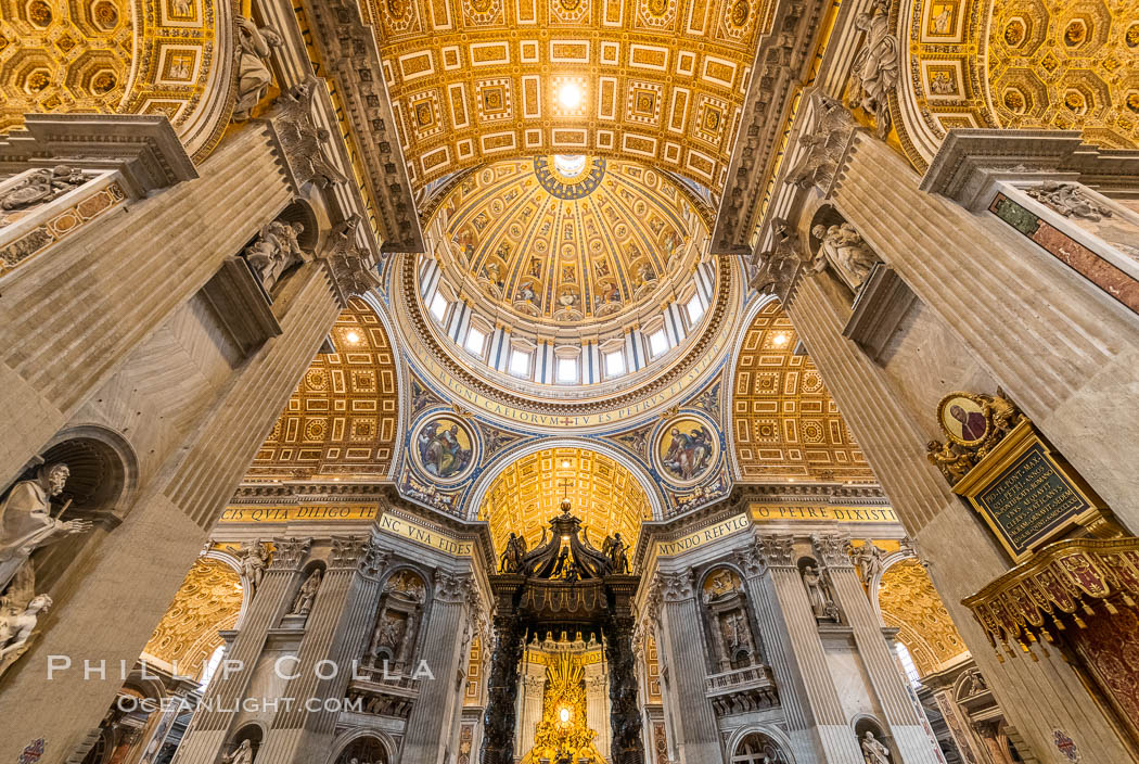 Saint Peter's Basilica interior, Vatican City. Rome, Italy, natural history stock photograph, photo id 35552
