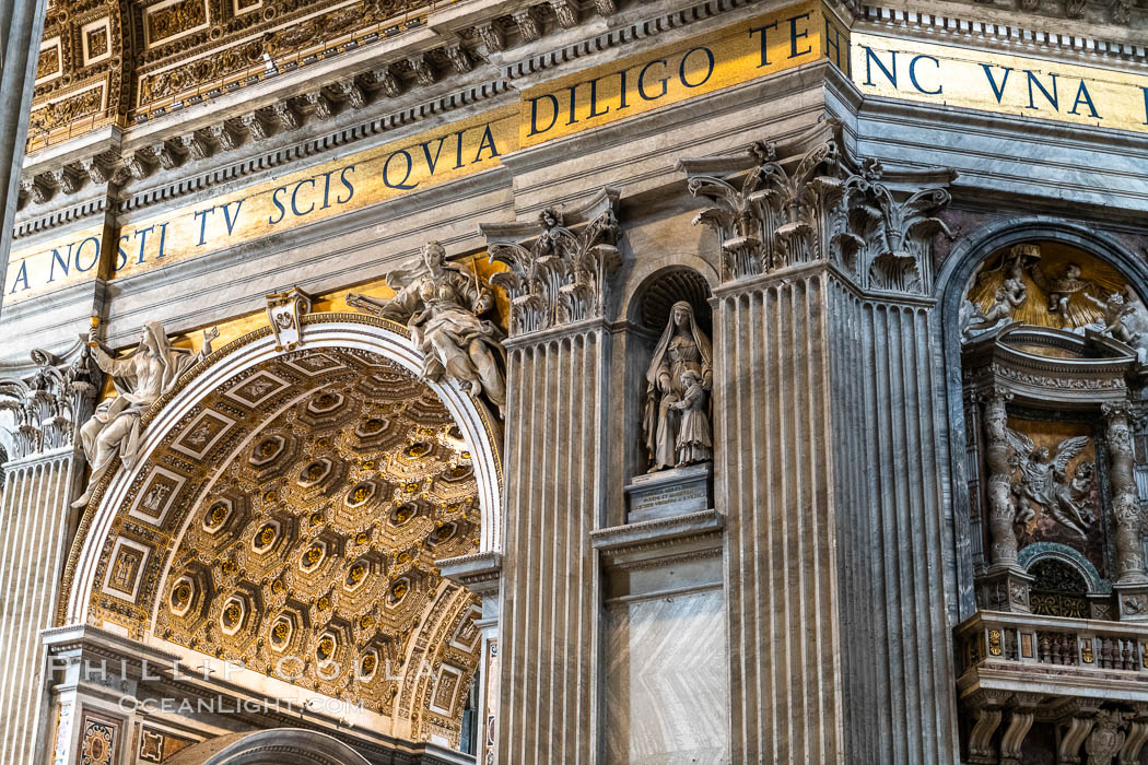 Saint Peter's Basilica interior, Vatican City. Rome, Italy, natural history stock photograph, photo id 35587
