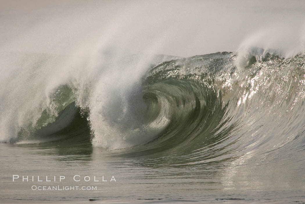 Salt Creek surf, pretty big day, winter, morning. Laguna Niguel, California, USA, natural history stock photograph, photo id 14864