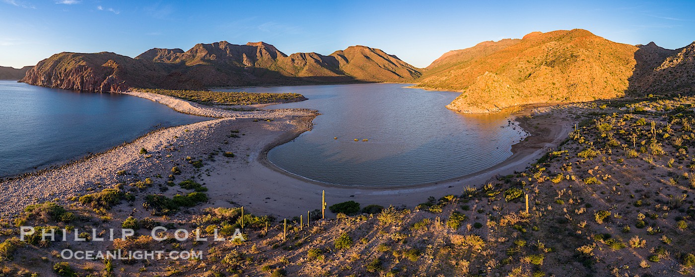Salt Lake on Isla Espiritu Santo, Baja California, aerial view., natural history stock photograph, photo id 37333