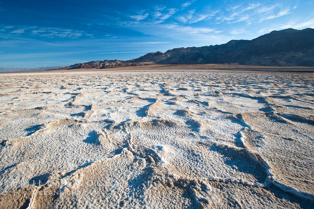 Devils Golf Course, California.  Evaporated salt has formed into gnarled, complex crystalline shapes in on the salt pan of Death Valley National Park, one of the largest salt pans in the world.  The shapes are constantly evolving as occasional floods submerge the salt concretions before receding and depositing more salt. USA, natural history stock photograph, photo id 15626
