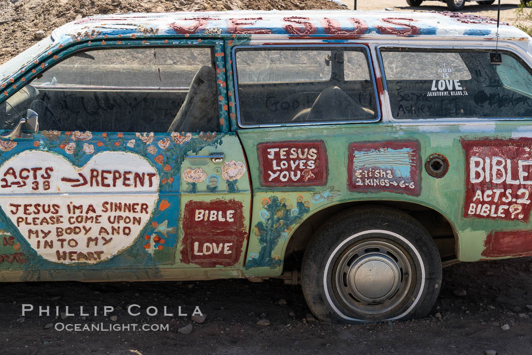 Salvation Mountain, the life work of Leonard Knight, near the town of Niland, California. USA, natural history stock photograph, photo id 29222