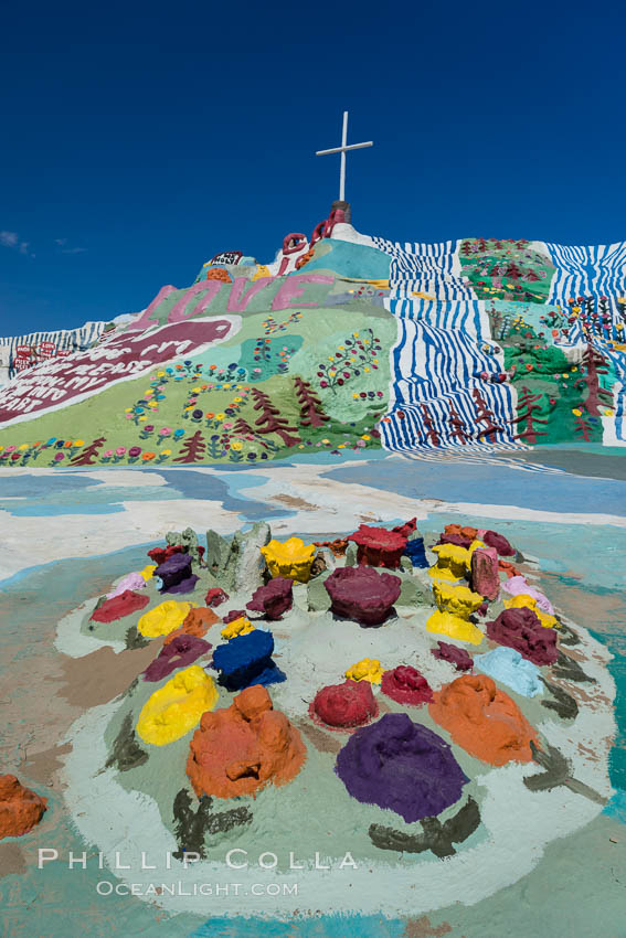 Salvation Mountain, the life work of Leonard Knight, near the town of Niland, California. USA, natural history stock photograph, photo id 29208