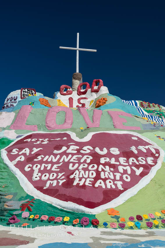 Salvation Mountain, the life work of Leonard Knight, near the town of Niland, California. USA, natural history stock photograph, photo id 29215