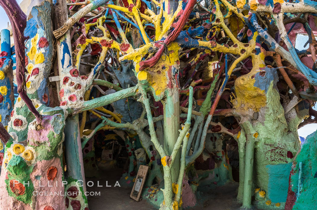 Salvation Mountain, the life work of Leonard Knight, near the town of Niland, California. USA, natural history stock photograph, photo id 29219