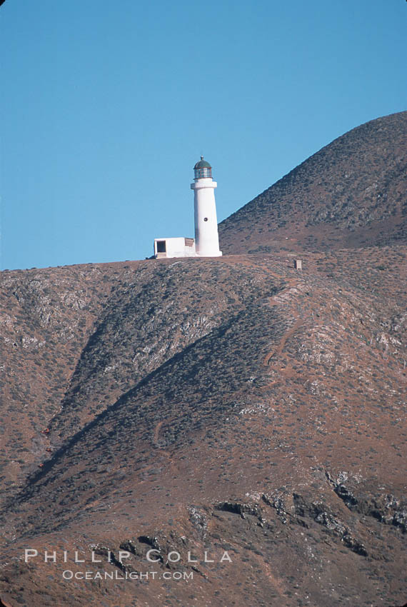 Lighthouse at Isla Benito Oeste, Islas San Benito. San Benito Islands (Islas San Benito), Baja California, Mexico, natural history stock photograph, photo id 02391