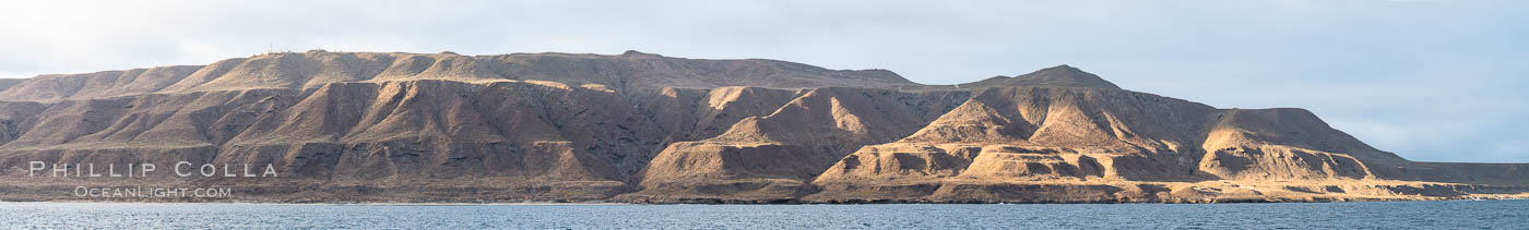 San Clemente Island geological terracing, caused by uplifting over millenia.  The stair-step landscape of uplifted marine terraces on the southern end of San Clemente Island. California, USA, natural history stock photograph, photo id 37074