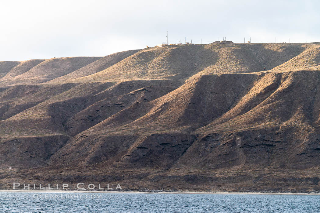 San Clemente Island geological terracing, caused by uplifting over millenia.  The stair-step landscape of uplifted marine terraces on the southern end of San Clemente Island. California, USA, natural history stock photograph, photo id 37073