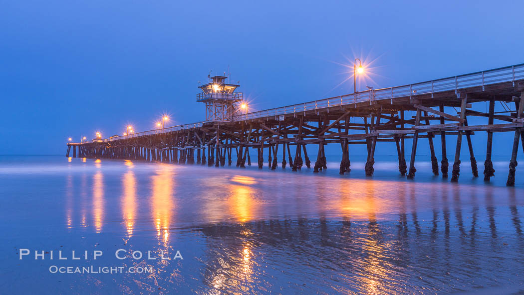 San Clemente Pier at dawn, San Clemente, California. USA, natural history stock photograph, photo id 28468